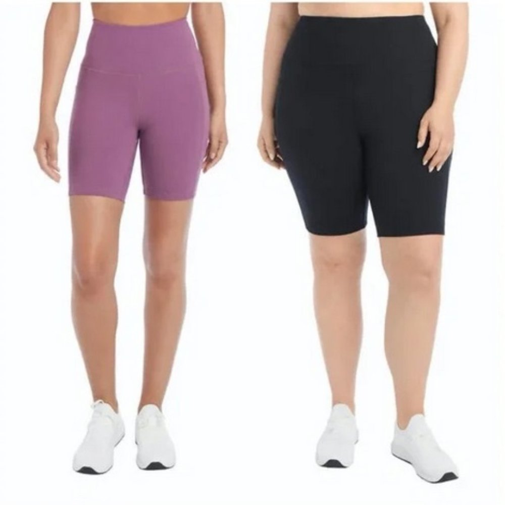 Danskin Ladies' Bike Short 2-pack Black & Vintage Plum Small NWT